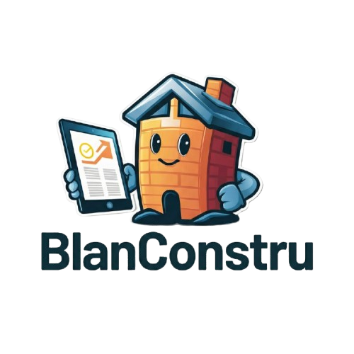 Logo da aplicacao - ícone de casa animada com um tablet simulando um orçamento de obra